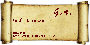 Gréb Andor névjegykártya